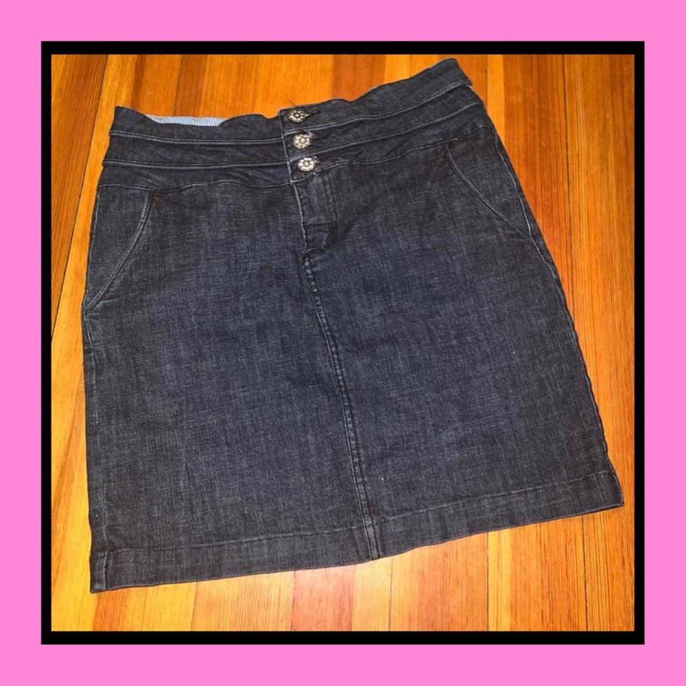2000s Dark Wash Denim Skirt Y2K